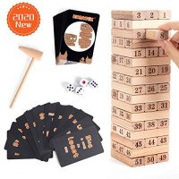 KODATEK 121 Pieces Wooden Stacking Video games, for Teenagers Adult Party and Households, Wooden Tower Teenagers’s Technique Puzzle Game with Numbers Cards and Penalty Cards