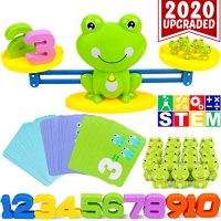 CozyBomB Homeschool Kindergarten Steadiness Board Sport – Preschool Activities Math Discovering out Stem Montessori Cool Toys Academic with Frog Scale Playing cards Balancing Numbers for Childhood Ages 3 4 5 6 twelve months Frail