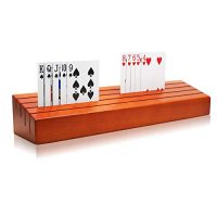 Exqline Picket Playing Card Holder Tray Rack Organizer for Kids Seniors Adults – 13.8 disappear 3.1 Lumber Prolonged Variations Lengthy Ample for Bridge Canasta Plot Card Playing