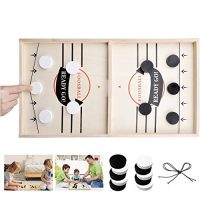 Toydaze Sling Foosball Swiftly Sling Puck Sport with Extra 10 Pucks & 2 Slingshots for Spare Exhaust, Moveable Slingpuck Board Sport for Minute one, Foosball Slingshot Outdoors Camping Board Games for Household