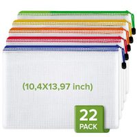 22 Pack Plastic Mesh Zipper Pouch Document Bag 10×14 in – Tremendous Document Pouch for College Space of job Supplies – Pouches for Storage -…