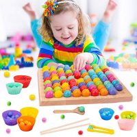 Wooden Peg Board Beads Sport,Droll Creep Board Puzzle Board Video games Wooden Creep Video games Diagram Dots Shuttle Beads Board Video games Toy with Rainbow…