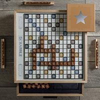 WS Game Firm Winning Solutions Scrabble Luxe Maple Model with Rotating Solid Wooden Cabinet