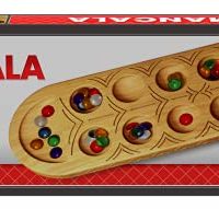 Traditional Mancala Sport – Ingredients A Chunky-Sized, Solid Wood Board with Beautiful Detail Stones by Pressman