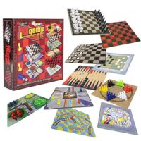Gamie 10 in 1 Board Sport Position, Plod-Excellent Family Board Sport Position with Backgammon, Chinese Checkers, Snakes and Ladders, Sport of The Goose, Sorry, Draught,…