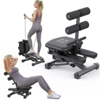 BESVIL Stepper ABS Workout Equipment AB Machine Total Body Workout Fitness Exercise Machine Stepping Exercise Machine for Home Gym Workout,Murky