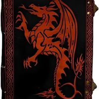 MONTEXOO Dungeons & Dragons Vintage Handmade Large Leather Bound Journal for Men and Women with Lock – Blank Pages for Travel Writing Notebook