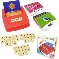 WhizBuilders Matching Letter Game & Numbers Board Game with 90 Flash Cards : Sight Words & Math Formula Memory STEM Toys for Toddlers , ABC…