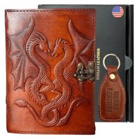 URBAN LEATHER Handmade DnD Journal – Vintage Dragon Design with Clasp Lock Unlined Pages Writing & Sketching – Dungeons & Dragons, Fantasy, Urban Style, Grimoires,…